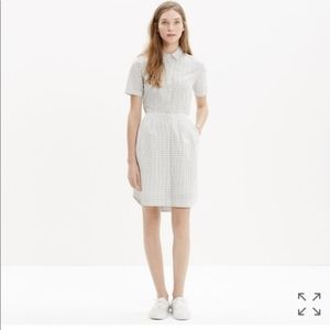Madewell open-back shirt dress in grid print
